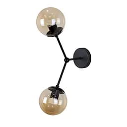 Люстра стельова LED Levistella 7529811-2 BK+BR, 2 плафона E27, чорний метал + коричневе скло, сучасний стиль - мініатюра 2