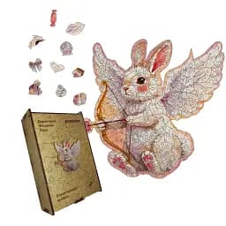 Деревянный фигурный пазл Застенчивый Купидон, А3, Картонная коробка 200 элементов