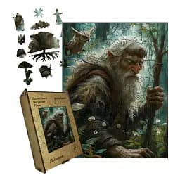 Деревянный фигурный пазл Леший, А3, Деревянная коробка 200 элементов