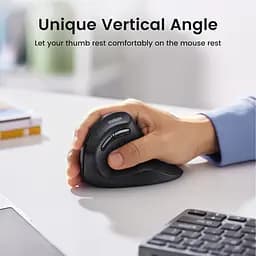 Маніпулятор миша бездротова UGREEN MU008 Multi-mode Vertical Mouse Black (UGR-25444) - мініатюра 6