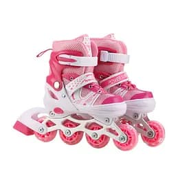 Роликові ковзани Bambi RL2502(Pink) колеса PVC, розмір M (34-37), зі світлом
