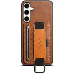 Шкіряний чохол Epik Wallet case and straps для Samsung Galaxy S24 Коричневий / Brown