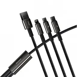 Кабель Baseus Tungsten Gold Cable USB to Type-C/Lightning/MicroUSB 3.5A 1.5m CAMLTWJ-01 Black - мініатюра 5