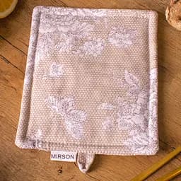 Прихватка MirSon №207 Cream flowers, 17х17 см, кремова (2200006754053)