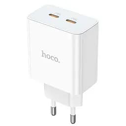 Зарядний пристрій адаптер живлення мережевий Hoco C108A Leader 2 порти USB-C 35 W - мініатюра 4