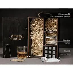 Подарунковий набір Whiskey Stones камені для віскі в дерев'яному пеналі №7 + 2 склянки Bormioli Rocco Selecta + щипці + мішечок - мініатюра 6