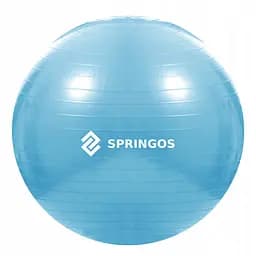 М'яч для фітнесу (фітбол) Springos 55 см Anti-Burst FB0006 Sky Blue