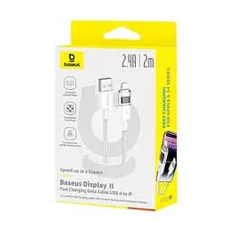 Кабель Baseus Display 2 Fast Charging Data Cable USB-A to iP 2.4A 1 м Білий - мініатюра 2