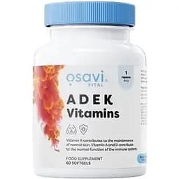 Вітамінний комплекс Osavi ADEK Vitamins, 60 капсул жиророзчинних вітамінів