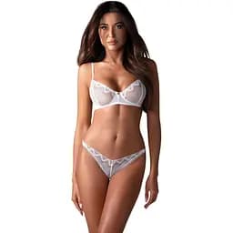 Комплект эротического белья Obsessive Alissium M/L белый