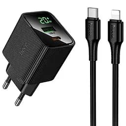 МЗП Hoco CS83A Excellent with digital display PD20W+QC3.0 (1USB-A/1C) + кабель Type-C to Lightning Black