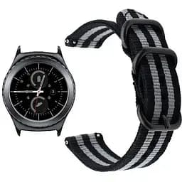 Нейлоновий ремінець Primo Traveller для годинника Samsung Gear S2 Classic SM-R732/RM-735 Black Grey