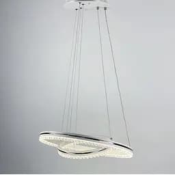 Біла LED люстра на 2 кільця з хромованою смужкою Line.F A 55060/2P WH+CR - мініатюра 3