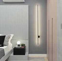 Лінійний настінний світильник у чорному каркасі Line F довжина 100 см Арт. WJ018