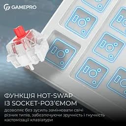 Клавіатура бездротова GamePro Asgard Drakkar Keychron Super Red Switch White (MK305WH) - мініатюра 10