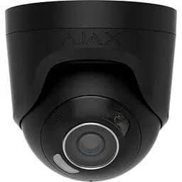 Проводная IP-камера Ajax TurretCam HL black, 8 Мп, 2,8 мм, гибридная подсветка IR 35 м, белый LED 50 м, PoE, True WDR, IP 65, ИК 35 м, аудио, угол обзора 100°–110°, купольная, черная
