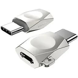 Адаптер Hoco UA8 MicroUSBType-C Pearl Nickel