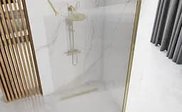 Душова стінка Rea Aero 120 intimo brushed gold REA-K4127, прозорий, золотий - мініатюра 5