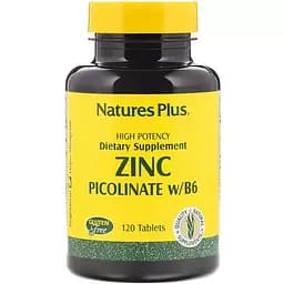 Цинк піколінат з вітаміном B6 NaturesPlus 120 таблеток