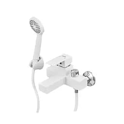 Змішувач для ванни з лійкою Plamix Kubus-009 Euro SET white PM0673 Білий