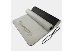 Коврик для йоги и фитнеса EasyFit TPE+TC 6 мм двухслойный серый-черный (EF-1924-GYBK)