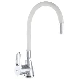 Змішувач для кухні Zerix SOP7 045 з білим гнучким виливом ZX2668 Хром