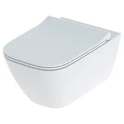 Унитаз подвесной Geberit Smyle Square Rimfree 500.685.01.1 с сидением Soft Close Sandwich, Белый