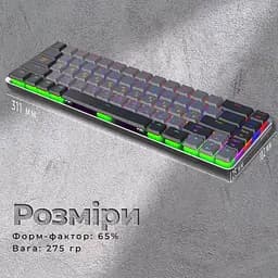 Клавіатура GamePro MK122R Red Switch Low Profile Wireless Dark Gray (MK122R) - мініатюра 4