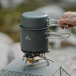 Набір посуду для кемпінгу Naturehike CNK2300CJ0002 алюміній (котел + сковорода) 1.8 л - мініатюра 3