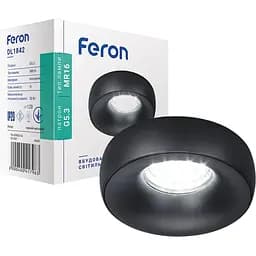 Светильник точечный Feron DL1842 MR16 G5.3 черный матовый круг (40041)