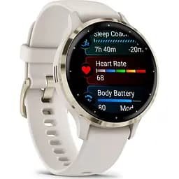 Смарт-годинник Garmin Venu 3S Soft Gold Stainless Steel Bezel with Ivory Case and Silicone Band (010-02785-04/54) [111833] - мініатюра 2