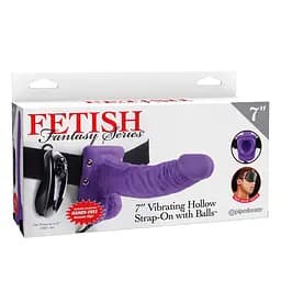 Порожнистий страпон з вібрацією Fetish Fantasy Series 19 см фіолетовий