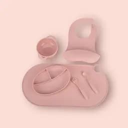 Набор силиконовой посуды для прикорма детей на присоске, 6 предметов, PINK