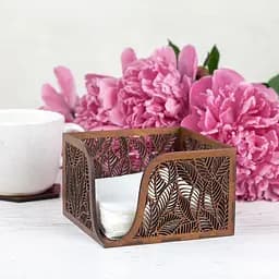 Дерев'яна серветниця VANZA LEAF walnut - S (14 см) - мініатюра 4