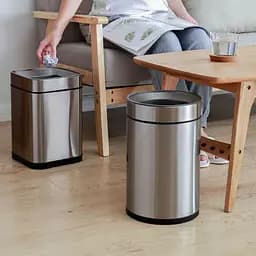 Відро для сміття кругле без кришки Jah 12 л 21.1x21.1x33 см срібний металік (JAH351 silver) - мініатюра 5
