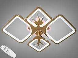 Стельова LED-люстра Diasha 8157/2+2G 83W, 68x49x12 см, 3 кольори світла, золото - мініатюра 2