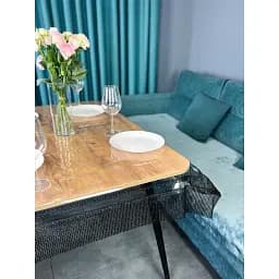 Скатертина силіконова з чорною стразовою стрічкою подвійною 240х120 см