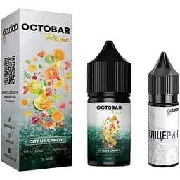 Набір компонентів для самозамішування сольової рідини Octobar Prime 30 мл 0-50 мг Цитрусові цукерки (16893)