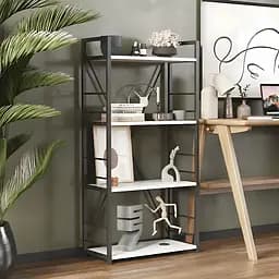 Етажерка 4/60 Ferrum-decor Серії Коннект 120x60x28 чорний ДСП Білий 16мм (FRD-104236)