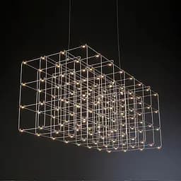 Люстра в 3-х размерах в форме параллелепипеда Line.F Длина 75 см