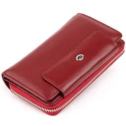 Гаманець зі шкіри на клямці ST Leather 19341 бордовий