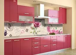 Кухонний фартух Троянда Гламур вінілова наклейка ПВХ дівчина квіти Бежевий 60х300 см Happy Pocket Z180762 - мініатюра 2