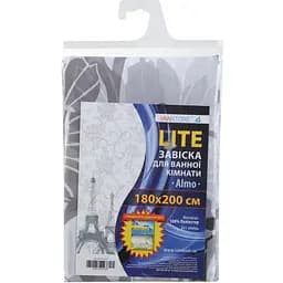 Шторка для ванной VanStore Hova с узором 200 x 180 см серая (63013)