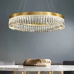 Люстра у латунному кільцевому корпусі з кришталем Ø 80 см | Line F | Арт. MJ310-800 AB
