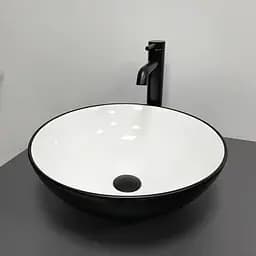 Умивальник VBI Amalfi black white накладний VBI-013401, Чорний матовий
