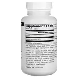 Амінокислота Source Naturals L-Lysine 1000 mg, 100 таблеток - мініатюра 2