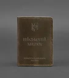 Кожаная обложка для военного билета 7.0 темно-коричневая Crazy Horse