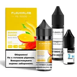 Набір компонентів для самозамісу сольового Flavorlab PE 10000 30мл (Banana Mango, банан манго 0-65 мг)