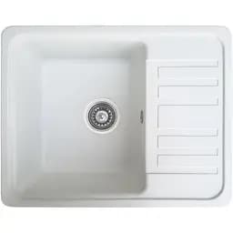 Гранітна кухонна мийка Romzha Regula 57 Biela (102) з крилом