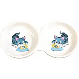 Миска керамічна Trixie подвійна 2 x 150 мл / 11 см (біла)